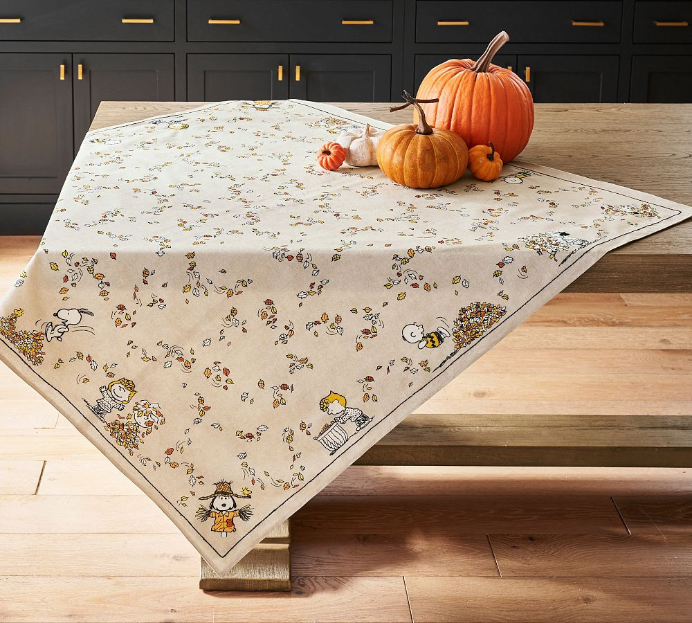 Peanuts™ Fall Leaves Table Throw | Pottery Barn (US)