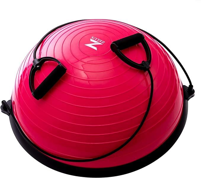 ZELUS Balance Ball Trainer Half Yoga Exercise Ball with Resistance Bands and Foot Pump for Yoga F... | Amazon (US)