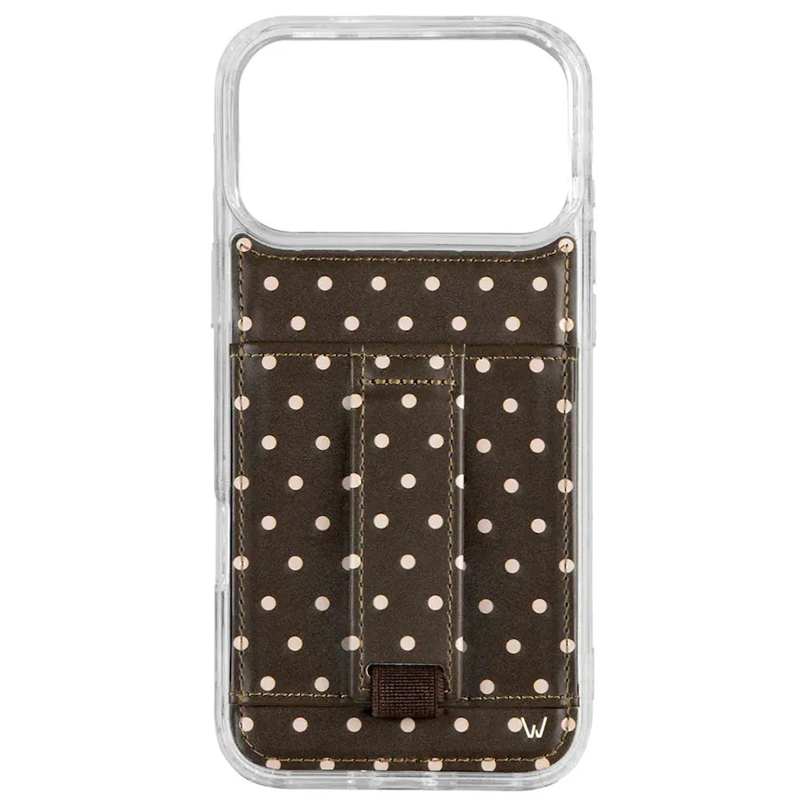 Walli Cases - Phone Case with Wallet and Finger Strap for iPhone 17 - Cocoa Dot | Best Buy U.S.