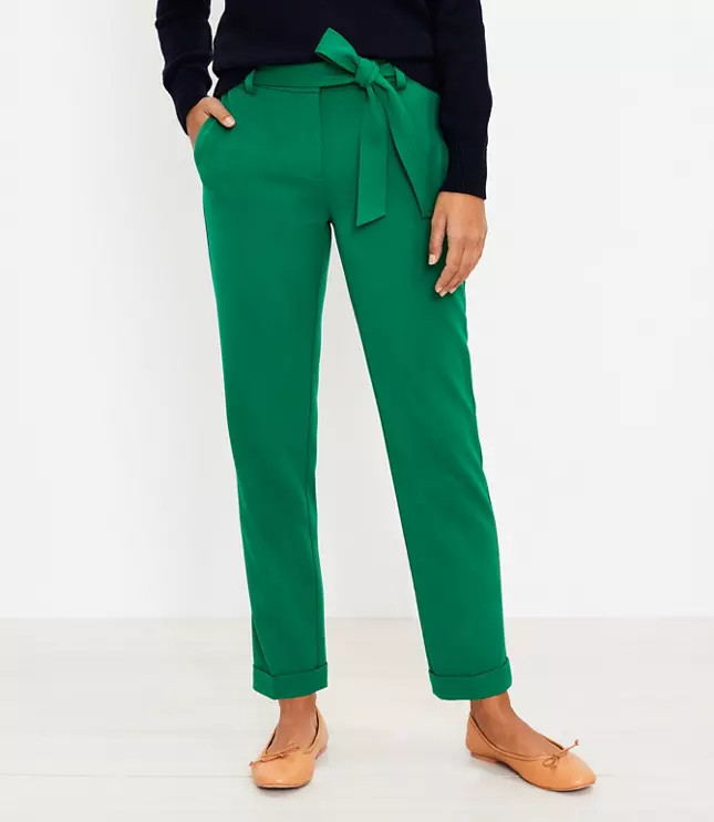 Tie Waist Slim Taper Pants | LOFT