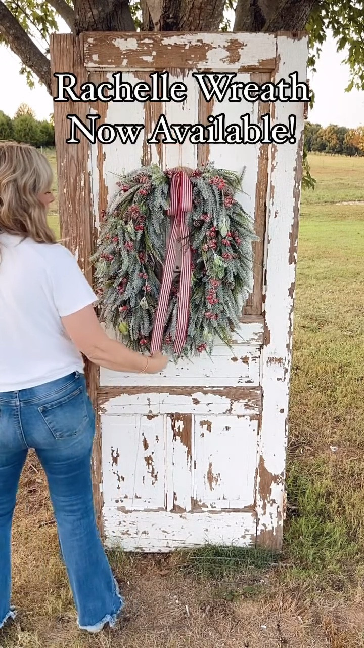 She’s back! 🎄 The Rachelle wreath has returned—full of frosted greenery, red berries, and timeless holiday charm. Perfect for adding that cozy Christmas touch to your front door. Available now, but only for a limited time!

#LTKU #LTKHome #LTKSeasonal