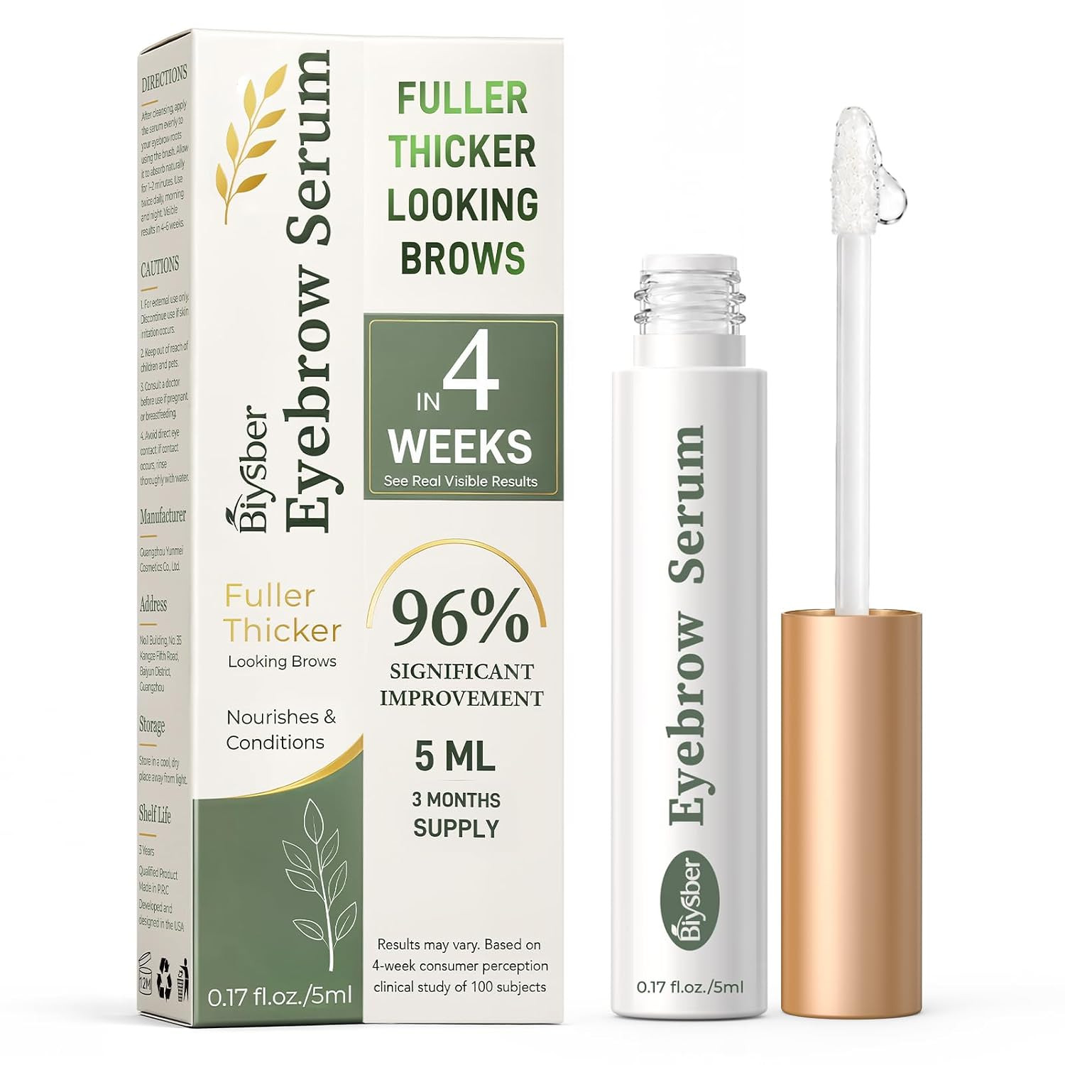 Eyebrow Growth Enhaning Serum with Peptide & Hyaluronic Acid, 5 mL | Amazon (US)