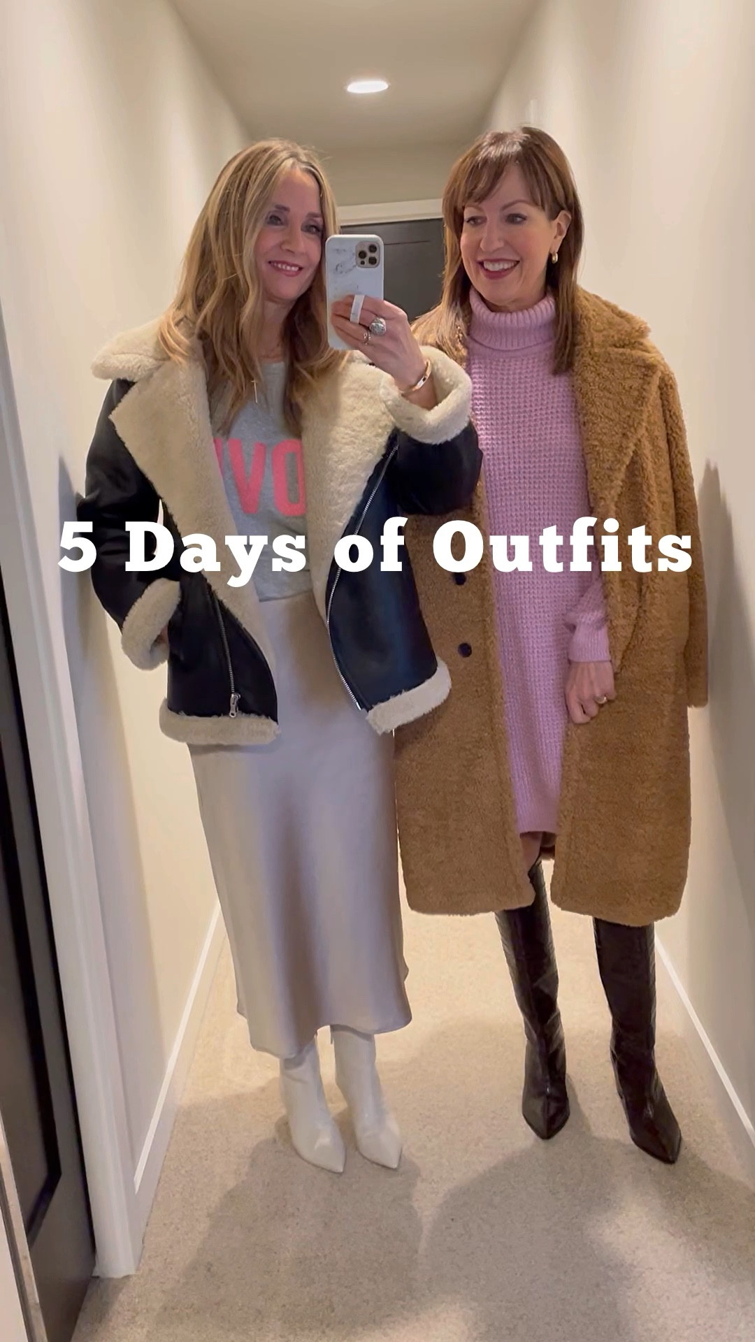 Sunday best and all the rest!👗 Outfits worn in Sun Valley and all around town! Keeping it elevated casual for day and turning it up a notch for date night🥂Styling fun outfits for wherever life takes us is what we love! I guess that’s why we’re doing what we do!!💃🏻💃🏻
We can only link 16 items at a time, so if there’s something you love that didn’t make the list let us know! You can shop our outfits on the @shop.ltk app, in our stories and on lastseenwearing.com !! 

Ootd, casual outfit, Amazon sweaters, moto jacket, teddy coat, sweater dress, slip skirt, date night outfit, cardigan, 

#LTKunder100 #LTKstyletip #LTKunder50