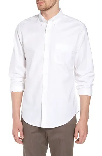 Men's J.crew Slim Fit Stretch Pima Cotton Oxford Shirt, Size XX-Large - White | Nordstrom