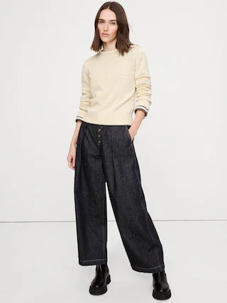 Larkspur Cotton-Silk Crew-Neck Sweater | Banana Republic (CA)