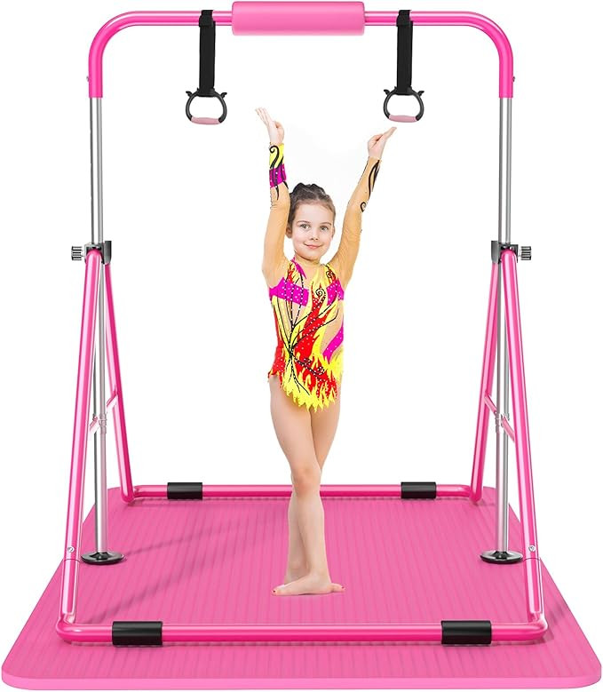 Safly Fun Foldable Gymnastics Bar for Kids, Adjustable 35"-51", Sturdy 145 lbs Capacity, Easy-to-... | Amazon (US)