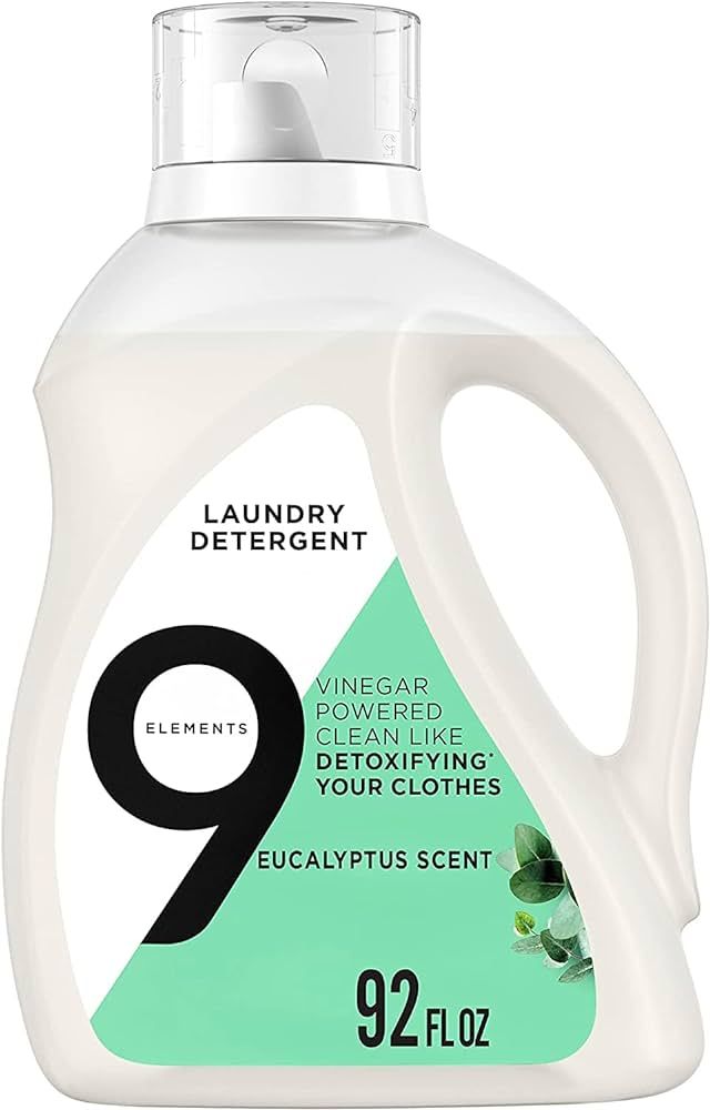 9 Elements Natural Laundry Detergent Liquid Soap, Eucalyptus Scent, Vinegar Powered, 92 Fl Oz, 1 ... | Amazon (US)