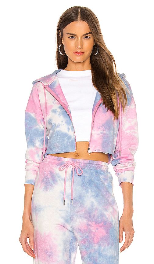 superdown Paris Zip Up Hoodie in Pink,Blue. - size XS (also in XXS,S,M,L,XL) | Revolve Clothing (Global)
