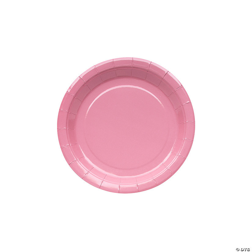7" Dusty Rose Round Disposable Paper Dessert Plates - 24 Ct. | Oriental Trading Company