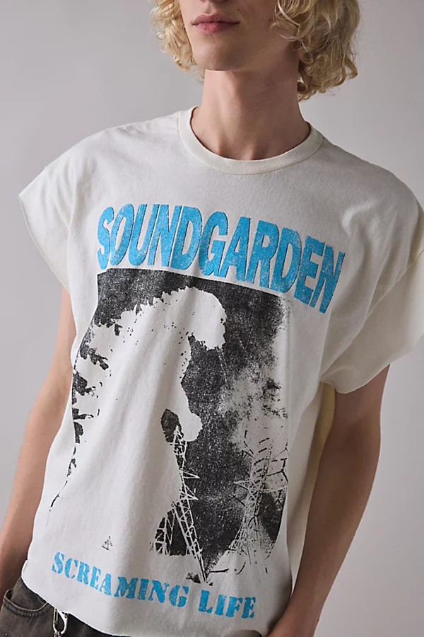 Backstage Graphic Cropped Muscle Tee in Soundgarden, Men's at Urban Outfitters | Urban Outfitters (US and RoW)