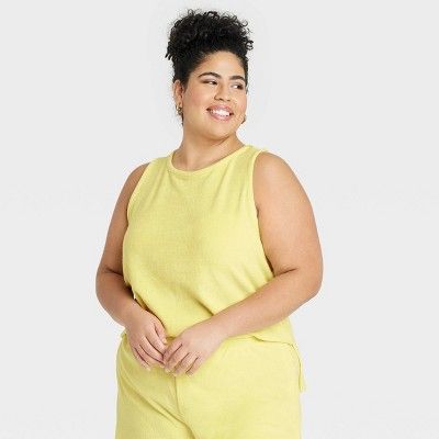 Women's Terry Tank Top - A New Day™ Yellow | Target