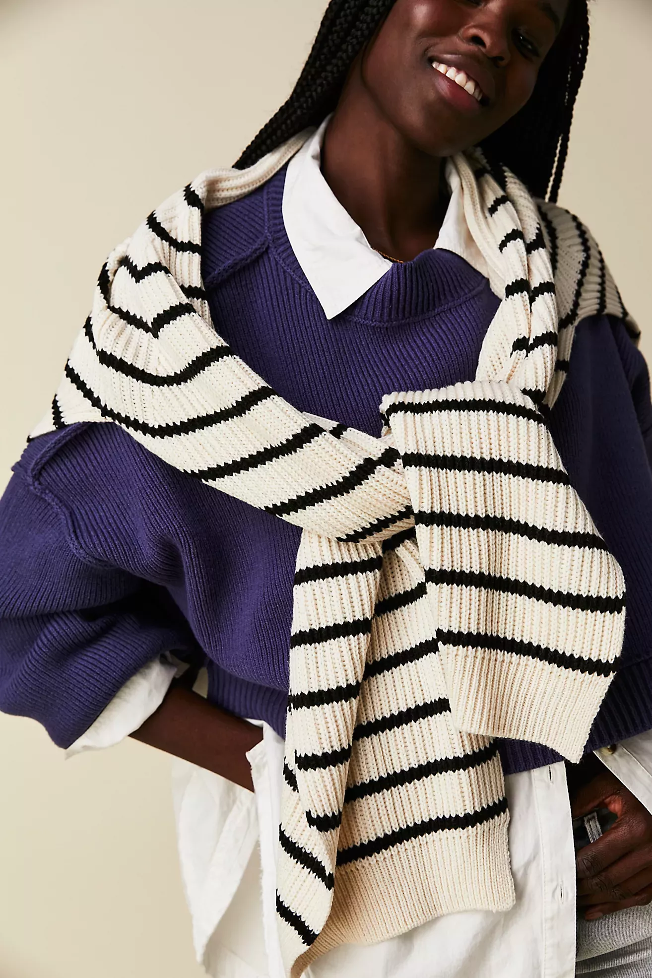 Totême Striped Silk Scarf - Beige curated on LTK