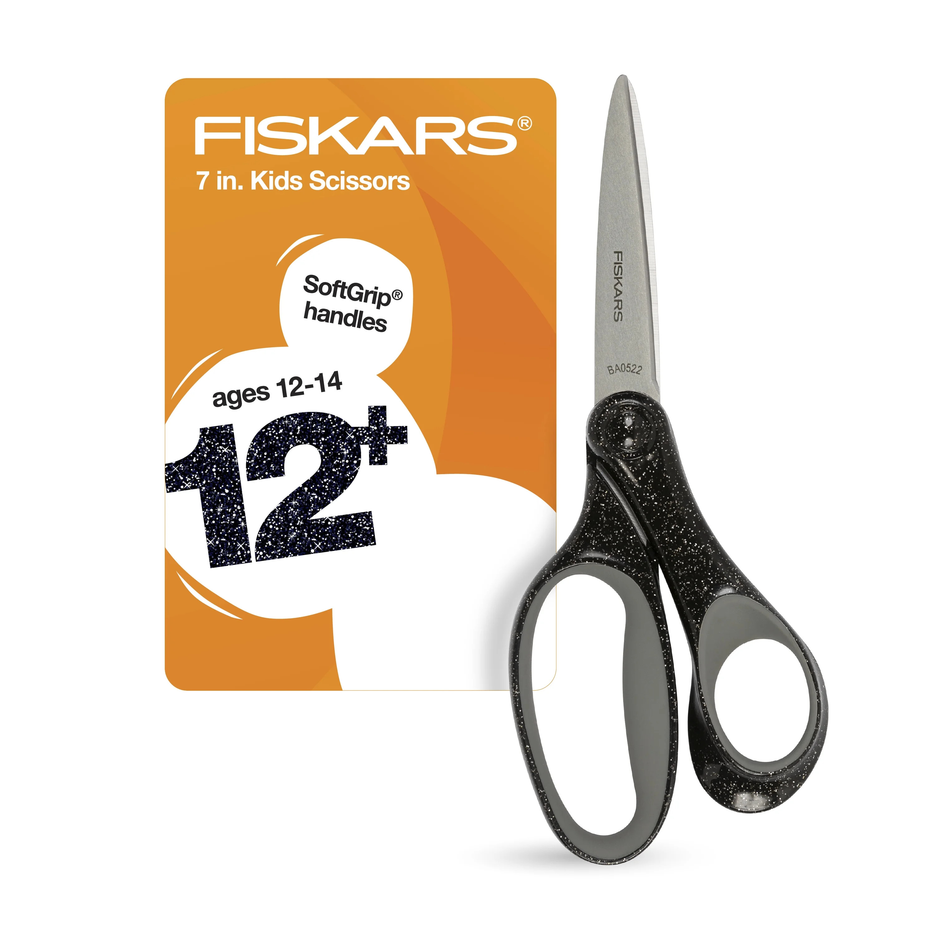 Fiskars 7-inch Student Scissor Ages 12-14, Black Glitter, 1 Count, Middle School and Craft Scisso... | Walmart (US)