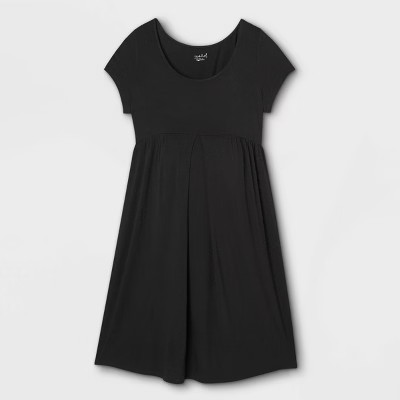 Short Sleeve Pleated Front A-Line Maternity Dress - Isabel Maternity by Ingrid & Isabel™... | Target