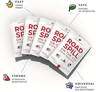 Road Spill On The Go Stain Remover Wipes (25 Individual Wipes) | Amazon (US)