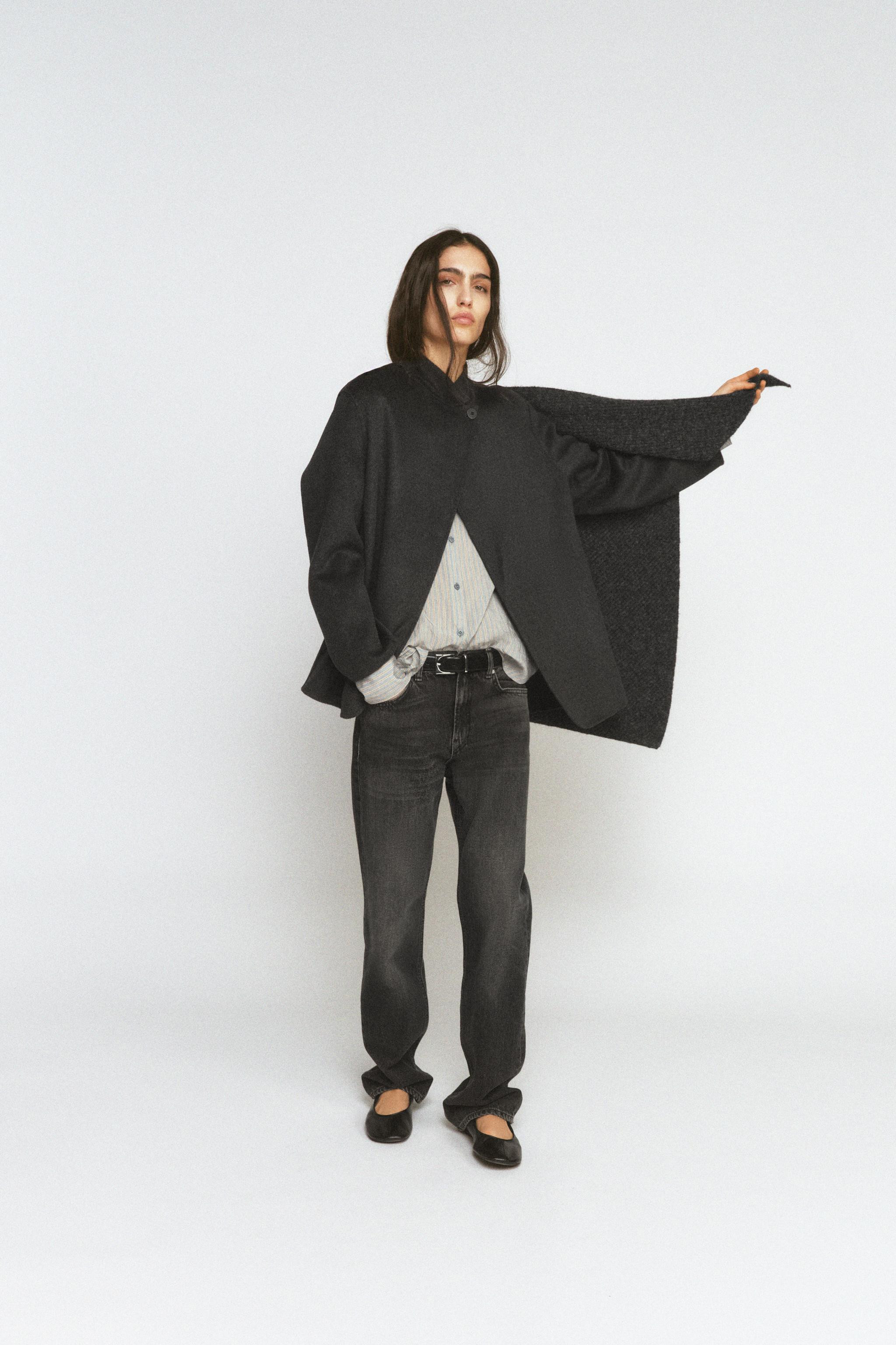 WOOL BLEND BLAZER WITH SCARF ZW COLLECTION | Zara UK