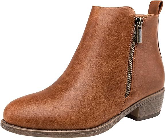 Jeossy Women's Ankle Boots Thick Heel Low Heeled Booties for Women | Amazon (US)
