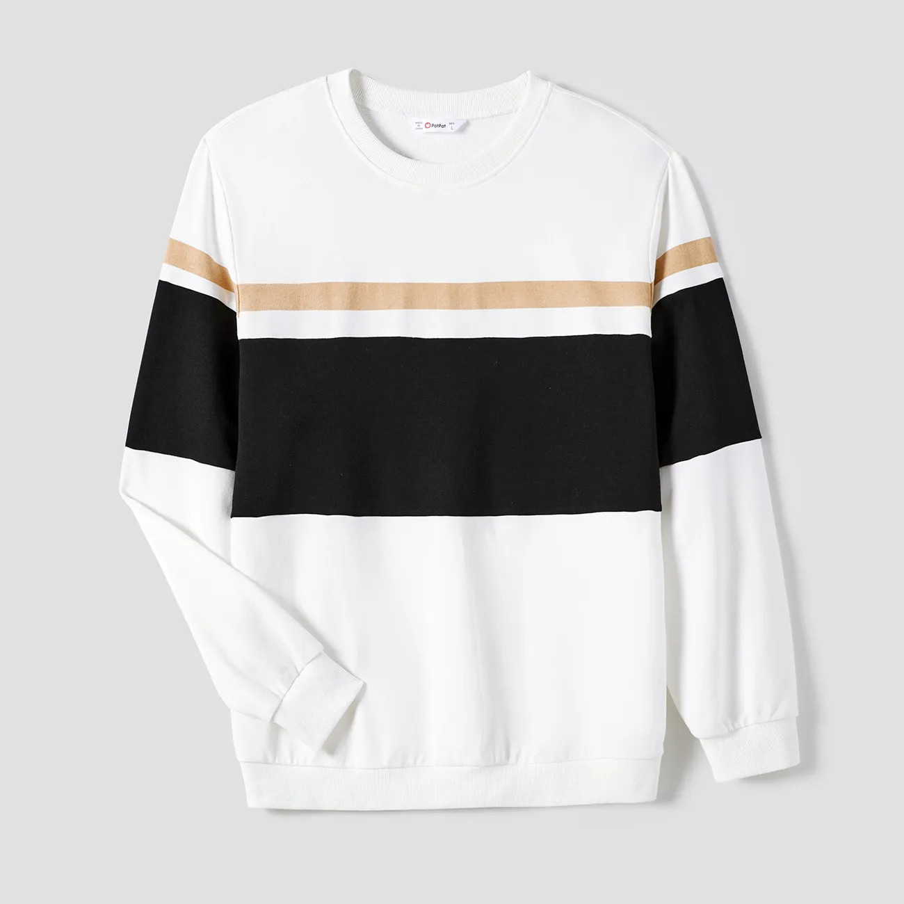 Family Matching Black-Almond Mesh Skirt and Classic Round Neck Long Sleeve Tops Sets | PatPat