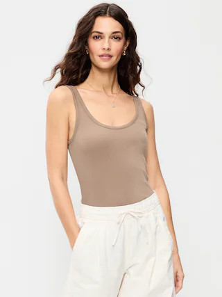 First-Layer Ribbed Scoop-Neck Tank Top | Old Navy (US)