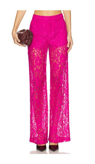 Livvy Straight Leg Trouser in Light Ruby | Revolve Clothing (Global)