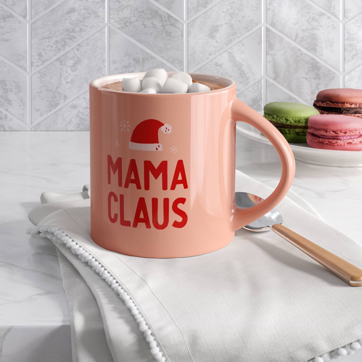 16oz Christmas Stoneware Mama Claus Mug Red - Wondershop™ | Target