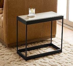 Presidio Rectangular Stone Side Table (22.5") | Pottery Barn (US)