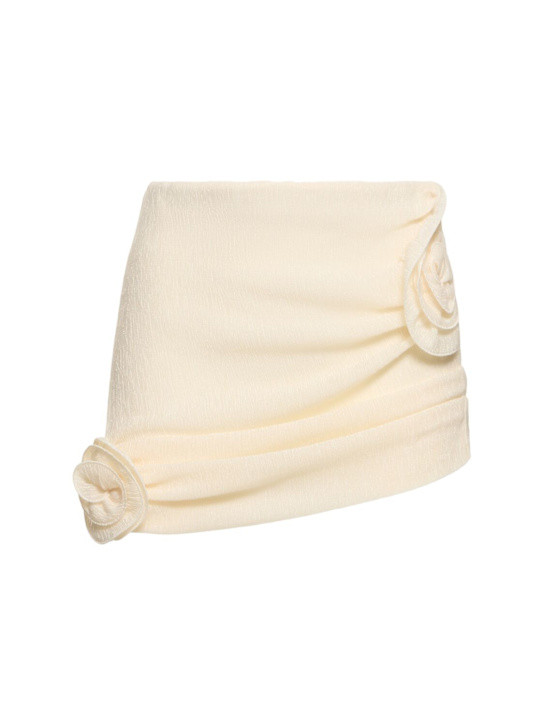 Draped mini skirt w/ roses | Luisaviaroma