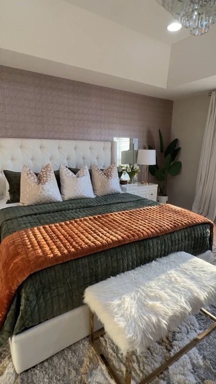 Gave my bedroom a little refresh. Enamoured by the colors.. dark green with burnt orange. Reminiscent of lush summer vegetation & a perfect sunset

Shop items below 
Bedroom refresh modern bedroom

#LTKHome #LTKSaleAlert #LTKOver40