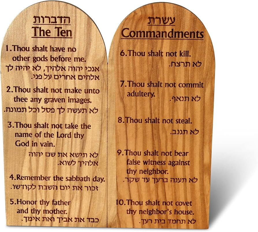 THE JERUSALEM GIFT SHOP SINCE 2004 Olive Wood Ten Commandments Tablet – Handmade in Bethlehem, ... | Amazon (US)