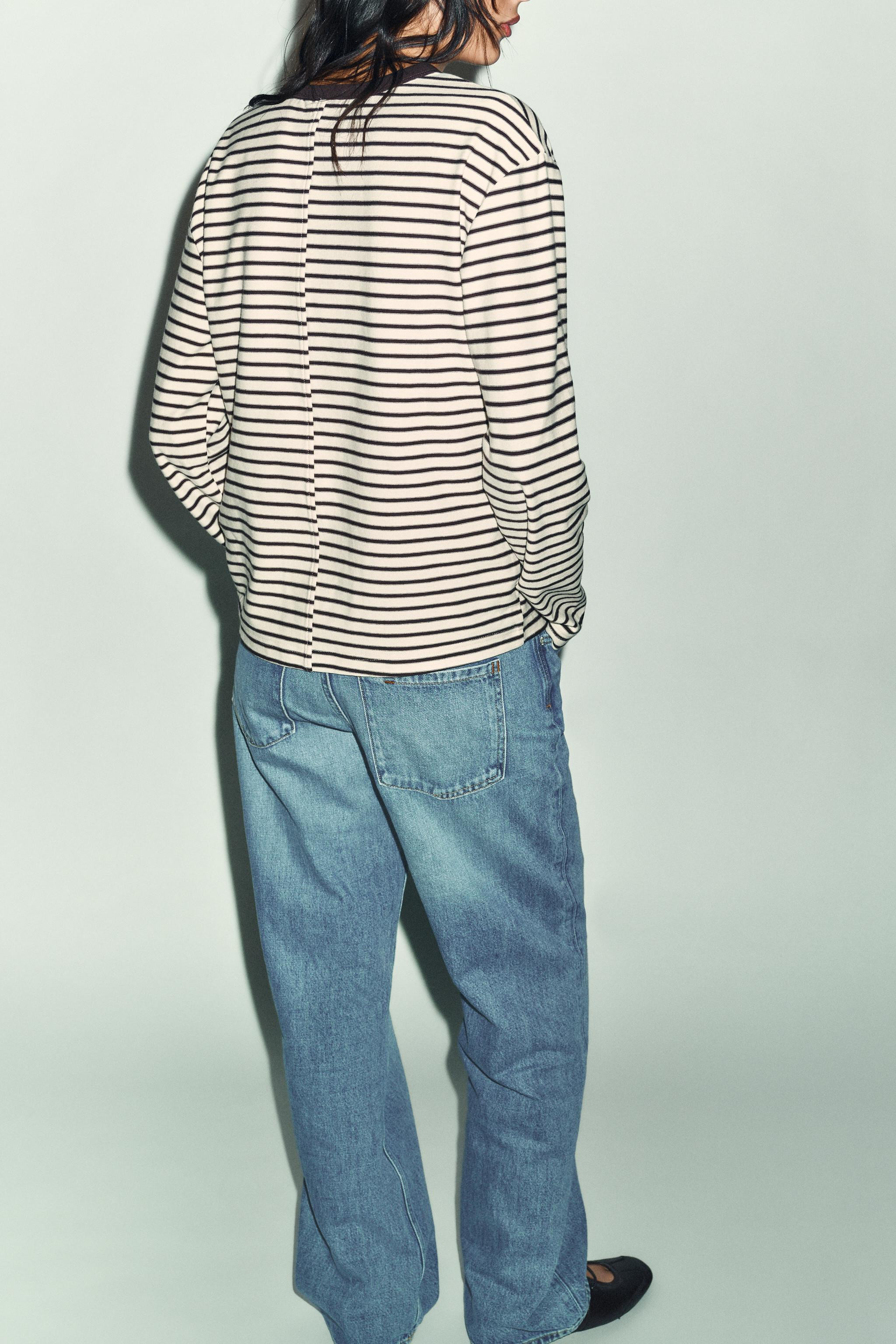 STRIPED LONG SLEEVE T-SHIRT | Zara US
