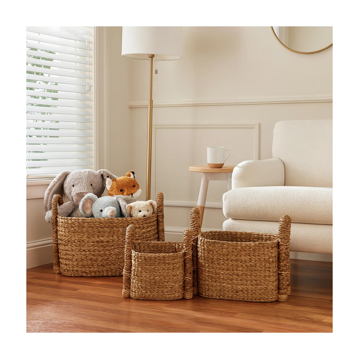 Oval Woven Decorative Baskets With Handles - Decorative Household Storage Organizer Baskets For M... | Wayfair North America