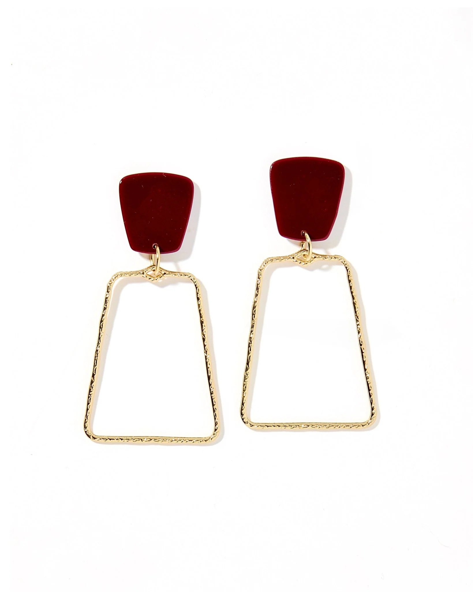 Kaelyn Statement Earrings - Maroon | LINNY CO LLC