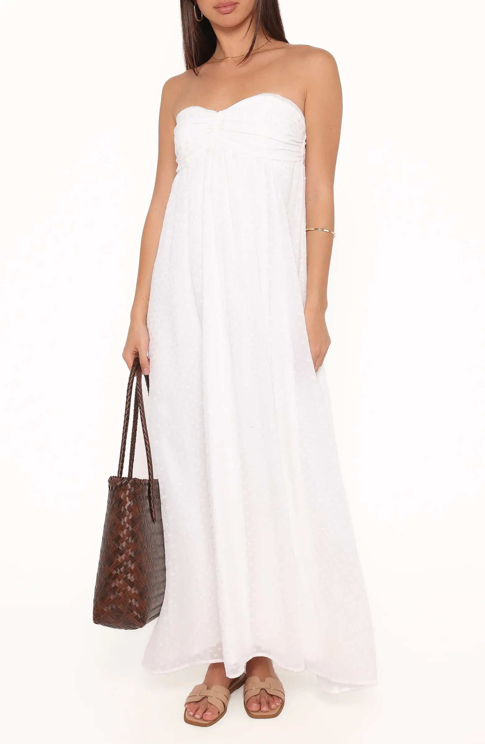 Petal & Pup Vee Clip Dot Strapless Maxi Dress | Nordstrom | Nordstrom
