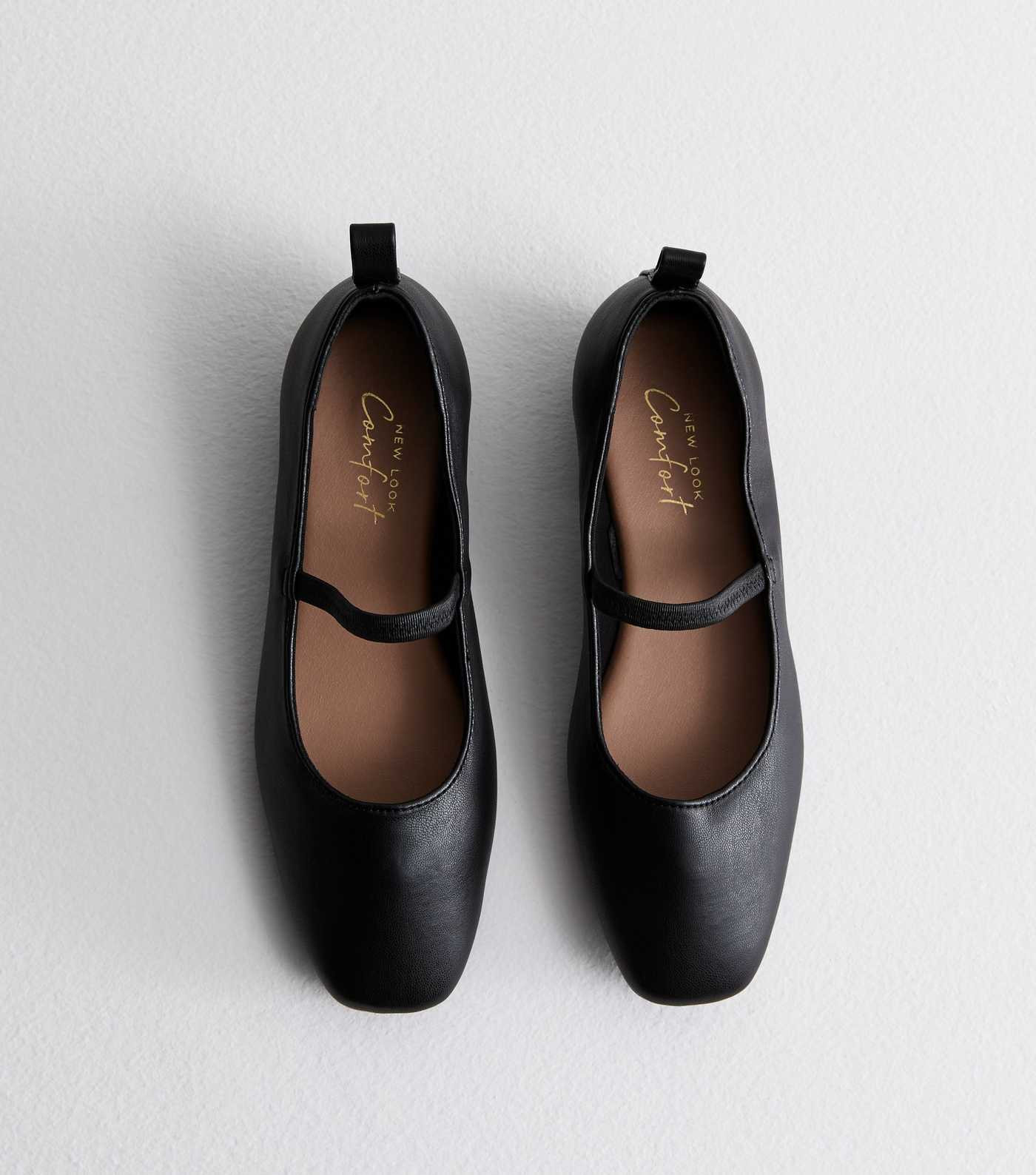 Black Elasticated Mary Jane Ballerina Pumps | New Look | New Look (UK)