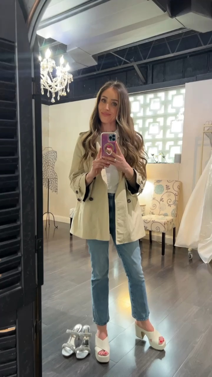 Alterations appointment outfit. So easy- jeans, tshirt and trench. The trench is old Zara and shoes are last year Dolce Vita. 

#LTKstyletip #LTKFind #LTKsalealert