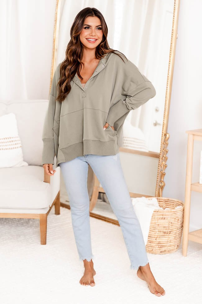Find You Well Olive Hooded Pullover | Pink Lily