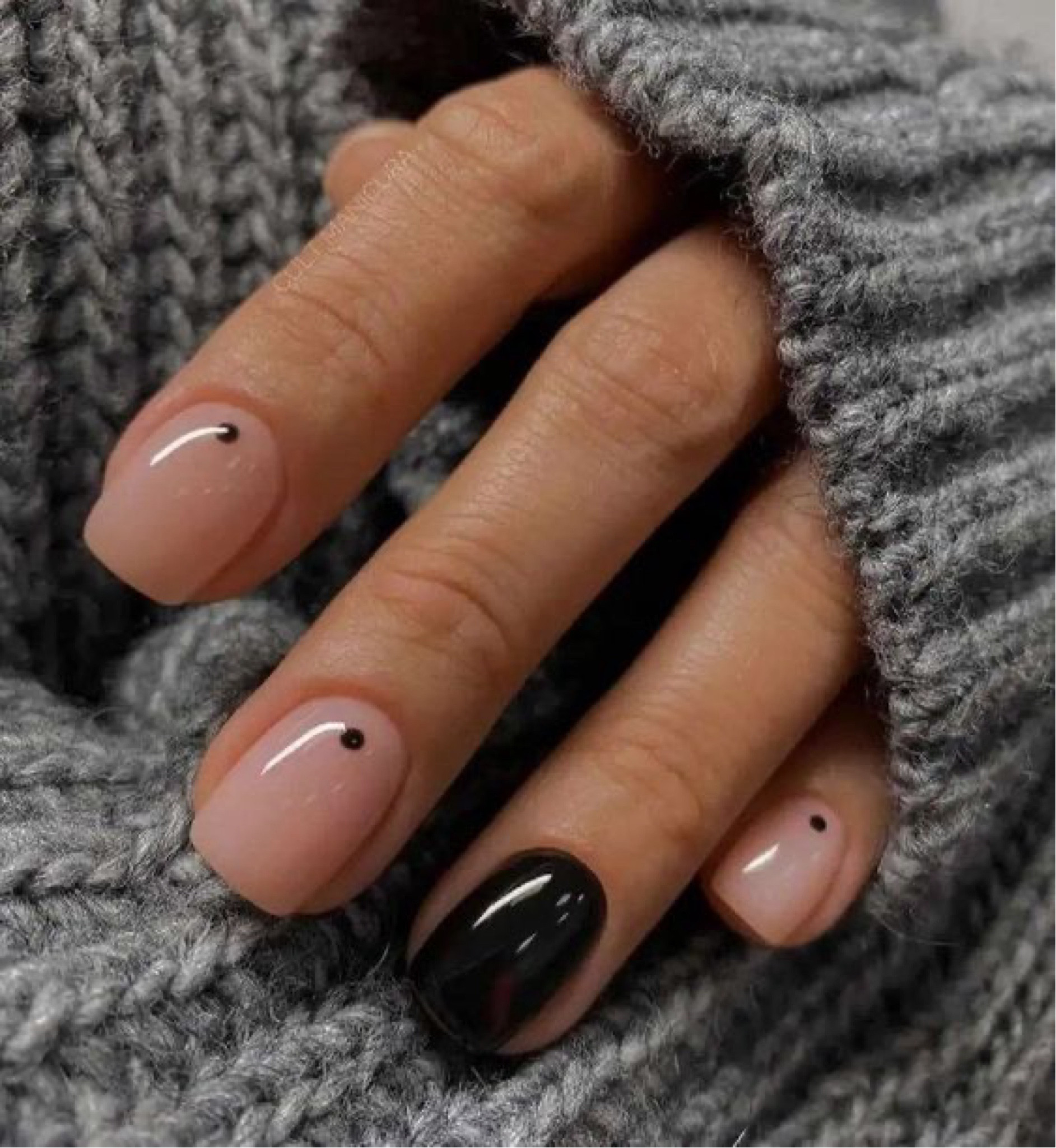 Nail polish gel nails black nails nude nails fall nails chunky knit cardigan gray sweater 

#LTKStyleTip #LTKFindsUnder50 #LTKSaleAlert