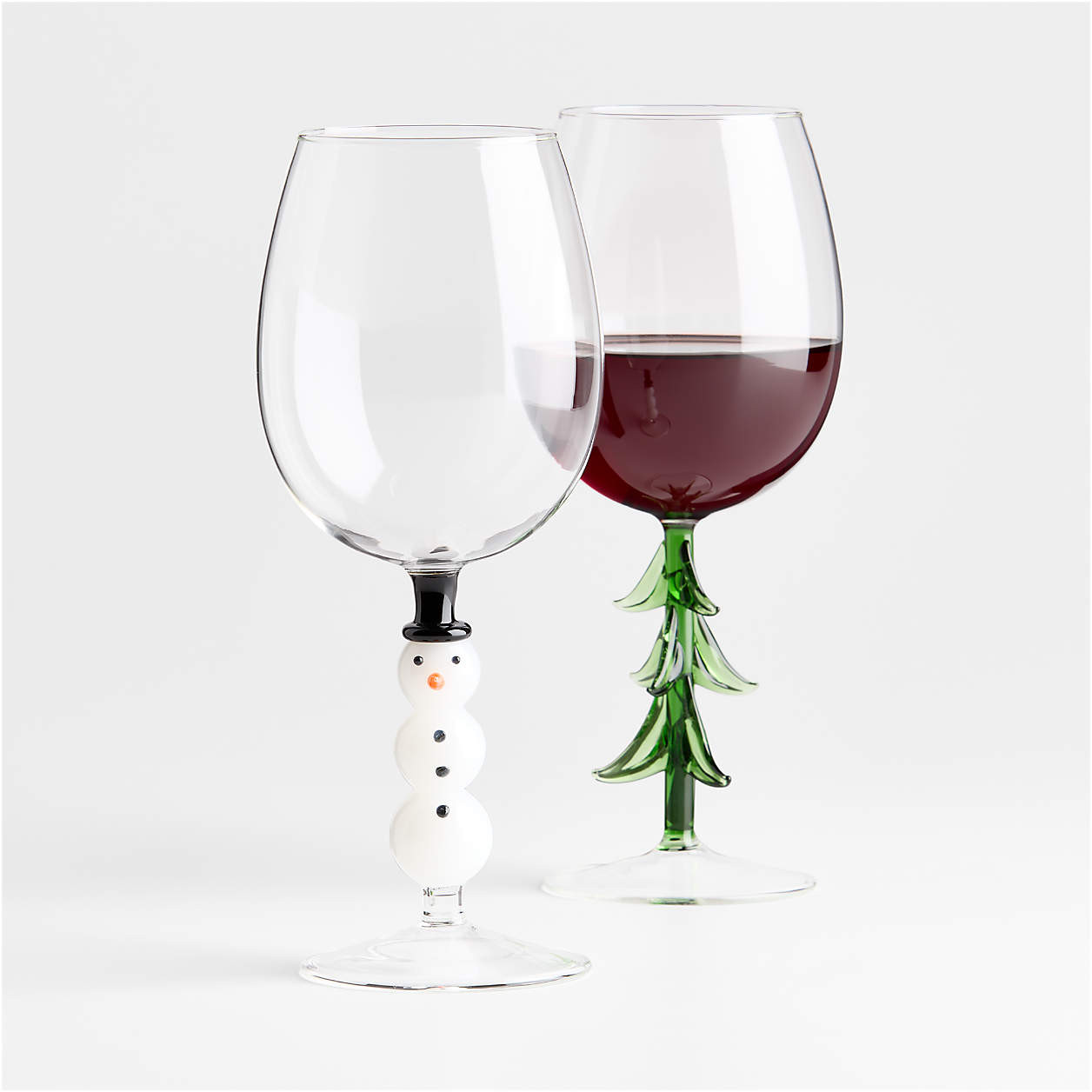 Hand-Blown Christmas Tree Icon 13.5-oz. Wine Glass + Reviews | Crate & Barrel | Crate & Barrel