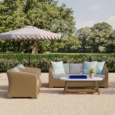 Edicott All-Weather Wicker 5-Person Patio Conversation Set with Cushions | Wayfair North America