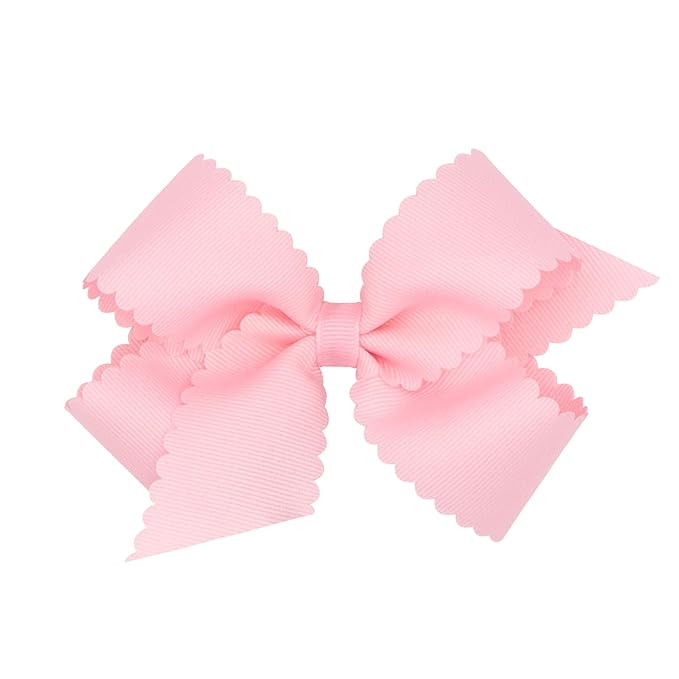 Wee Ones Girls' Classic Grosgrain Hair Bow with Scalloped Edges and Plain Wrap Center on a WeeSta... | Amazon (US)