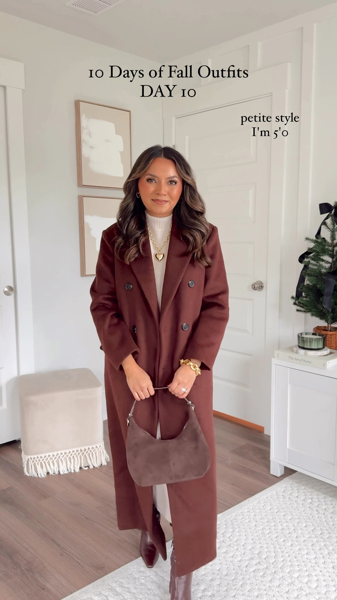 Brown long coat XXS petite TTS - size up a size if you want to button it over thick sweaters 
Sweater Dress size xs TTSLip Liner Shade limitless brown Lipgloss shade Iced CoffeeBracelet size small
Brown boots size 5 TTS

Thanksgiving OutfitFall outfit  
Holiday Outfit 
Holiday styleChristmas OutfitWinter Style  
Fall outfit 
Fall style 
Petite outfit 
Petite fashion 
 Honey Sweet Petite 
Honeysweetpetite

#LTKStyleTip #LTKCyberWeek #LTKSaleAlert