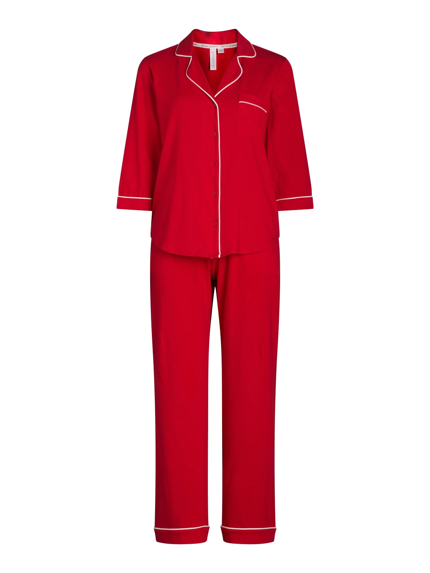 Joyspun Women’s and Women’s Plus Cotton Blend Notch Collar Pajama Set, 2-Piece, Sizes XS to 4... | Walmart (US)