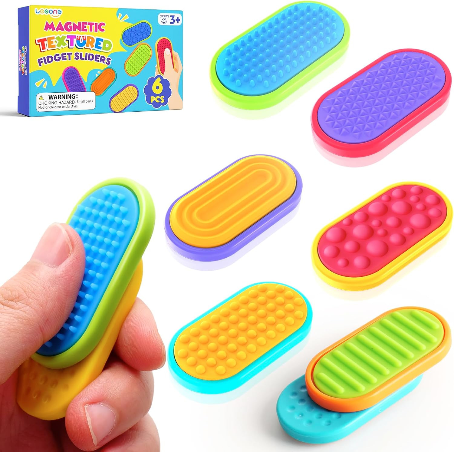 Sensory Fidget Magnet Toys for Kids: Silicone Magnetic Sliders Stress Fidgets for Autism, Stress Small Texture Fidget Toys for Classroom Prizes, Adults Office Desk / Portable Travel Must Haves, Gifts | Amazon (US)
