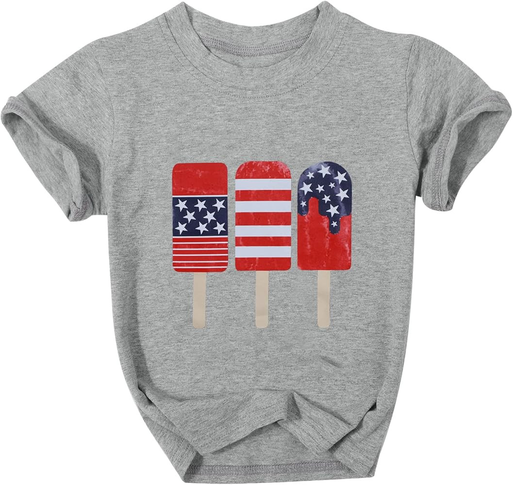 QLIPIN Toddler 4th of July Shirt Boys American Flag Popsicle Shirts Patriotic Tee USA Flag Graphi... | Amazon (US)