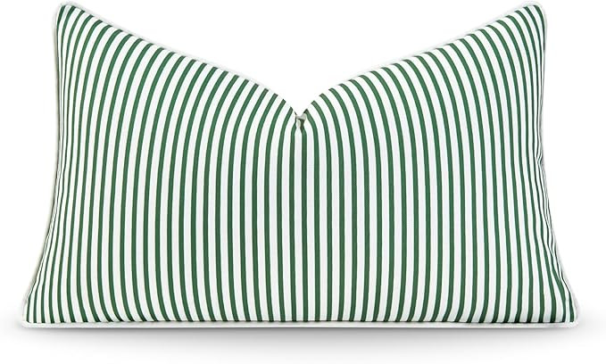 Hofdeco Premium Coastal Patio Indoor Outdoor Lumbar Pillow Cover Only, 12"x20" Water Resistant fo... | Amazon (US)