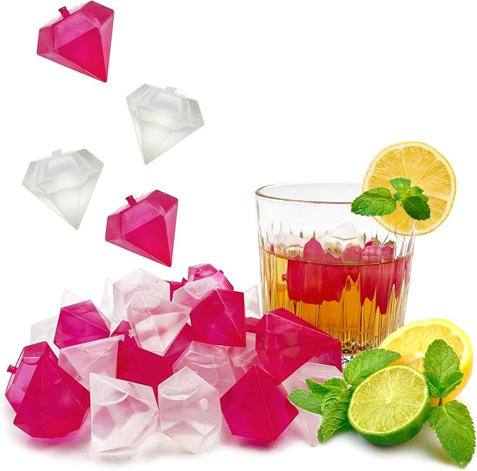 Reusable Ice Cube, 40Pcs Plastic Ice Cubes, Quick-Freeze Easy-to-Clean Refreezable Fake Ice Cubes... | Amazon (US)