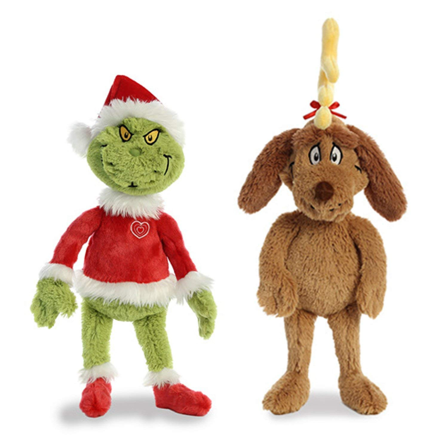 Aurora World Plush Bundle of 2, 18" Grinch Santa, & 18" Max with Antler, Multicolor | Amazon (US)