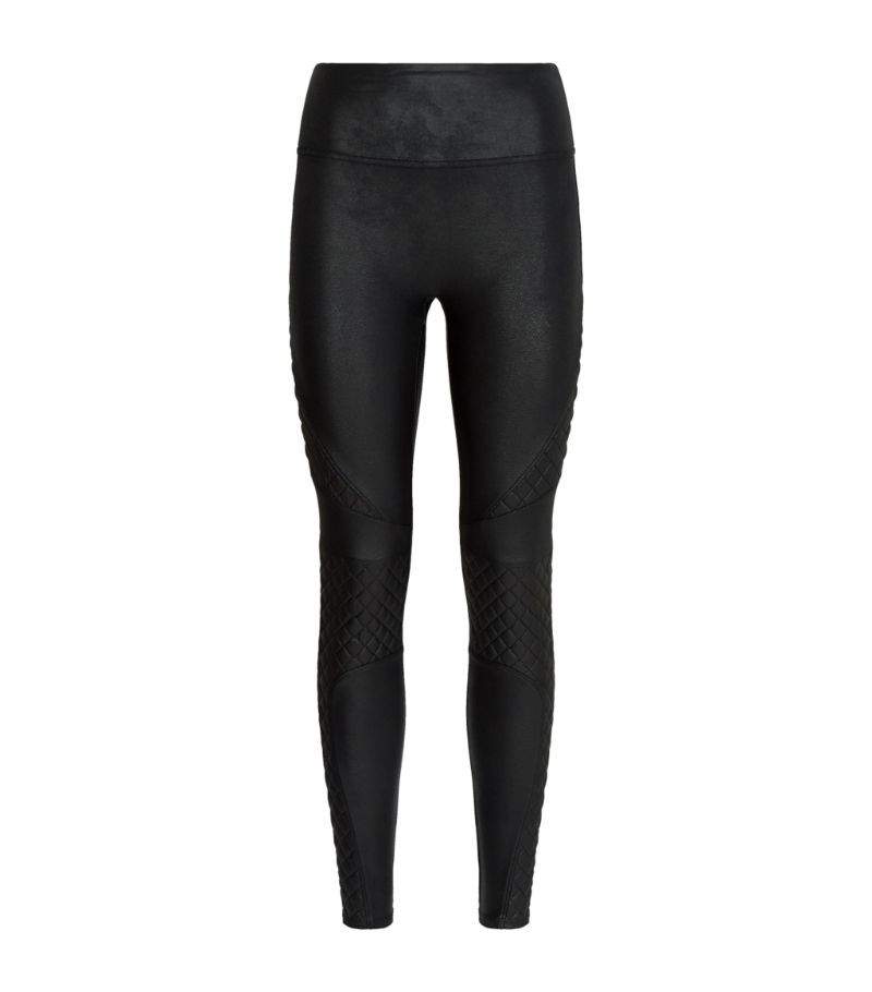 Spanx Quilted Knee Faux Leather Leggings | Harrods