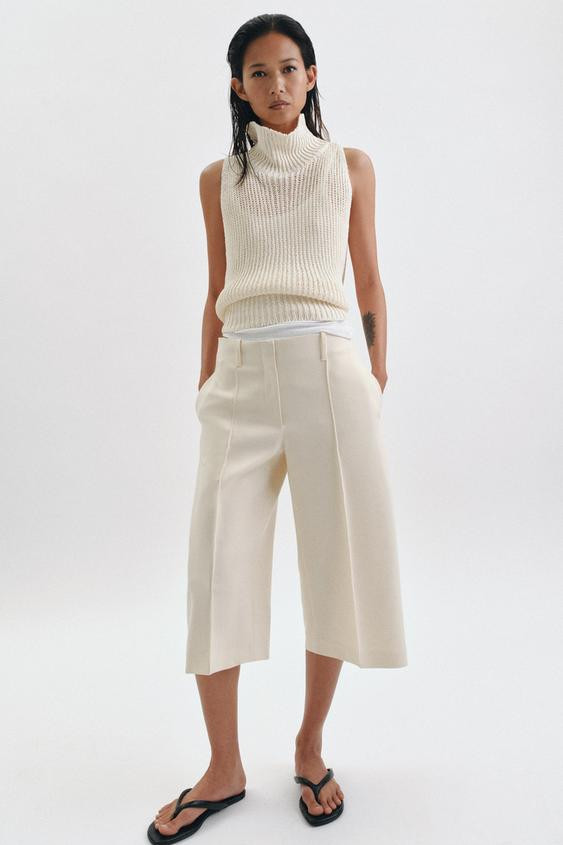 ZW COLLECTION STRAIGHT SHORTS WITH PLEATS | Zara US