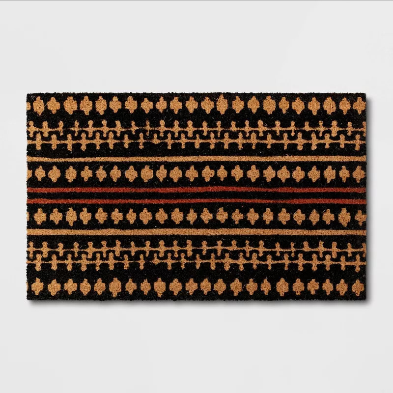 1'6" x 2'6" Outdoor Door Mat Black Geo - Threshold™ | Target